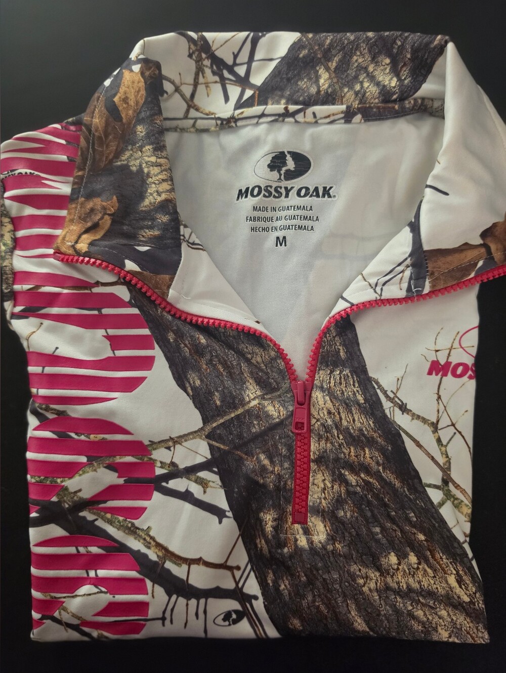 Mossy Oak  Pink Camo Zip-Front Performance Top
